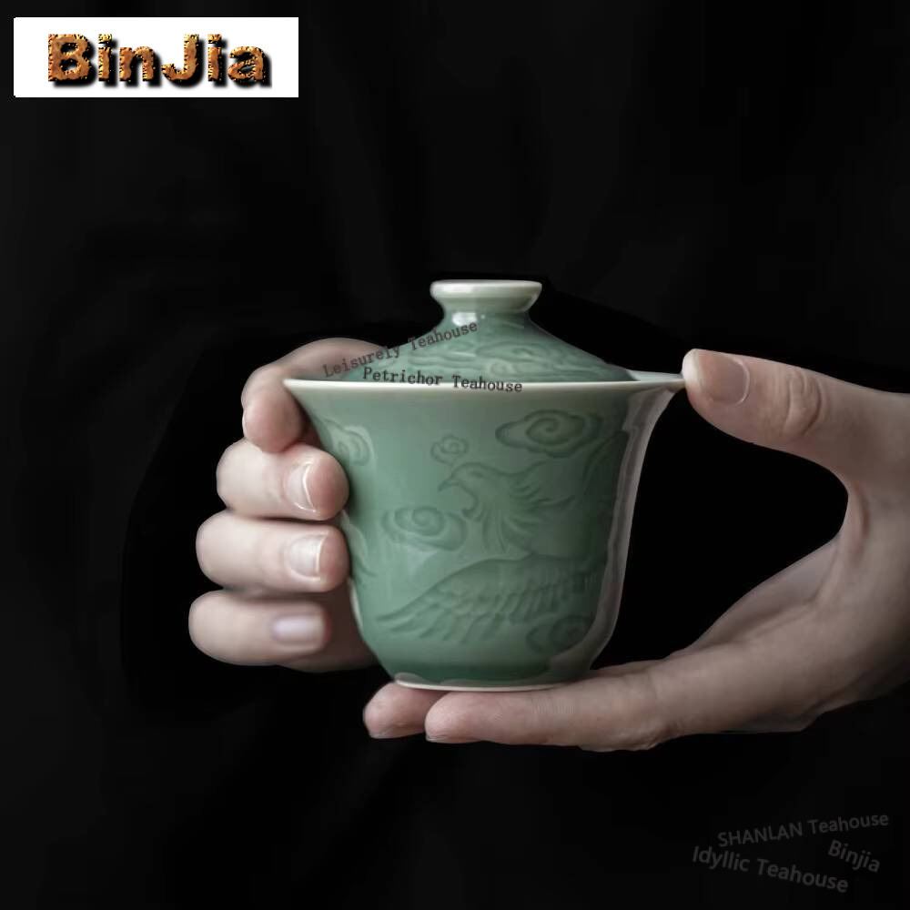 Celadon Ceramic Cup - 100ml Antyczny Celadonowy Gaiwan z Ręcznie