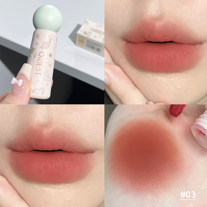 QIBEST Nude Matte Lip Mud Wodo – Lip Tint Korean recenzja i cena